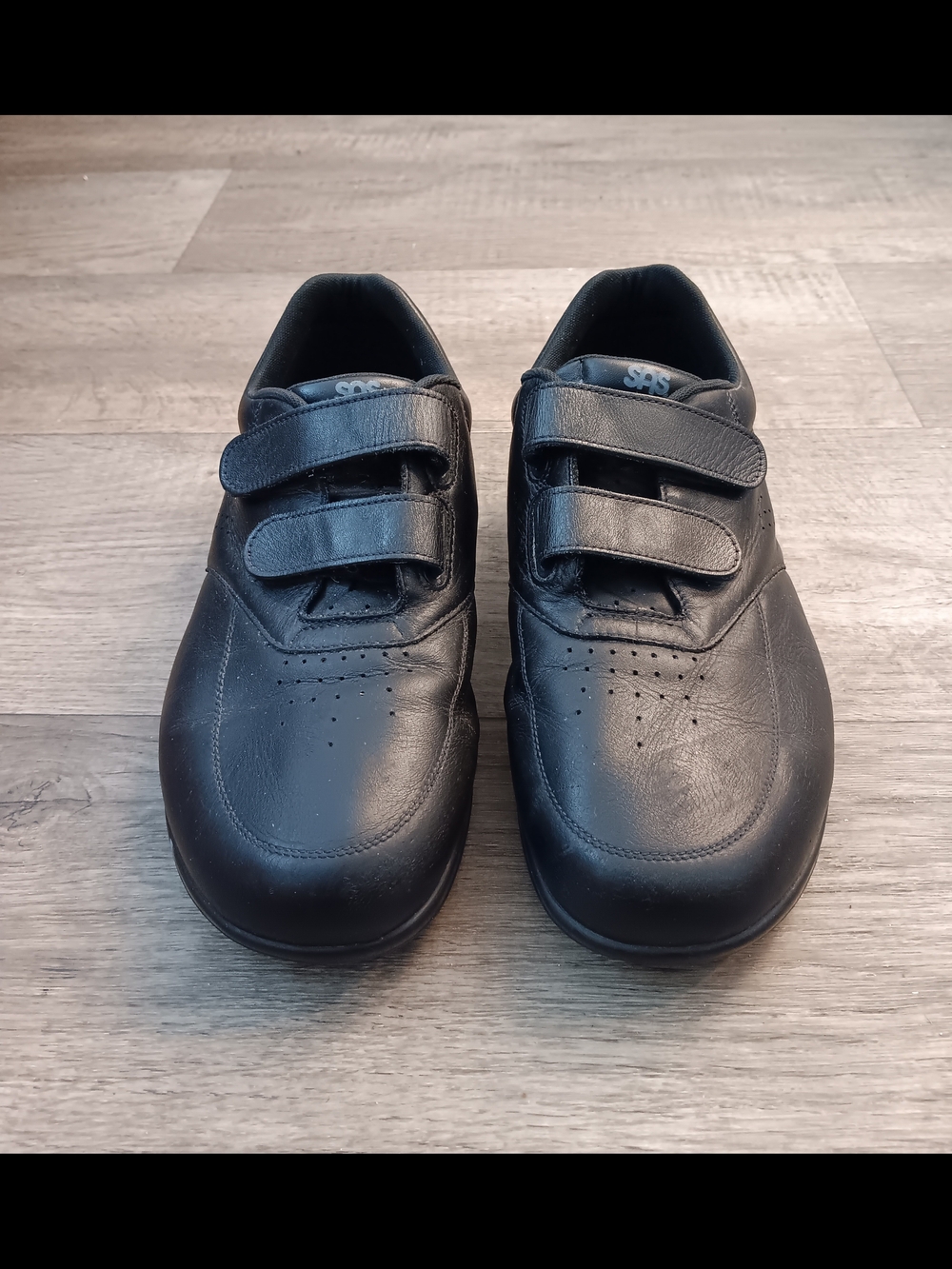 SAS Men's Black Leather Velcro Sneakers